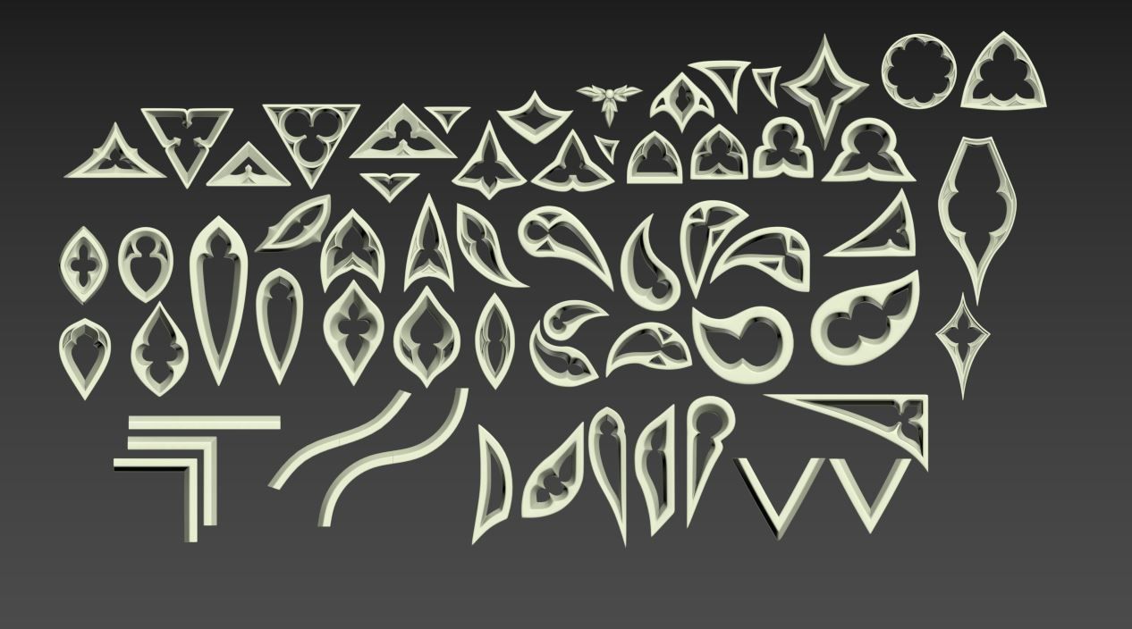 Medieval Gothic Ornaments pack 3D model_74