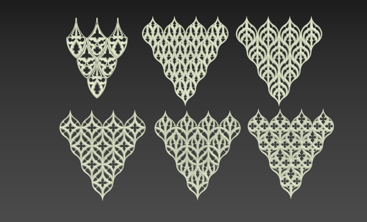 Medieval Gothic Ornaments pack 3D model_42