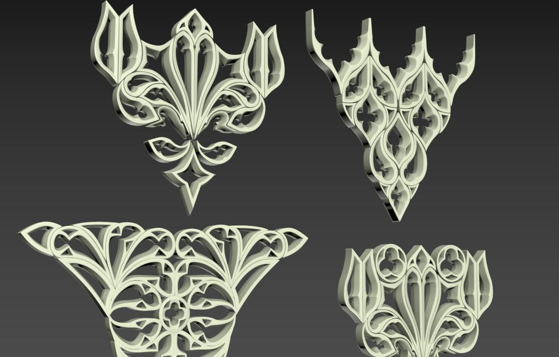 Medieval Gothic Ornaments pack 3D model_38