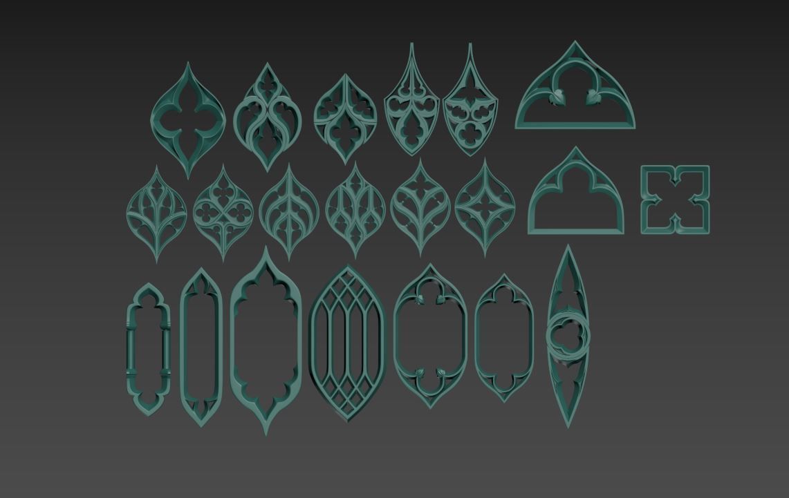 Medieval Gothic Ornaments pack 3D model_70