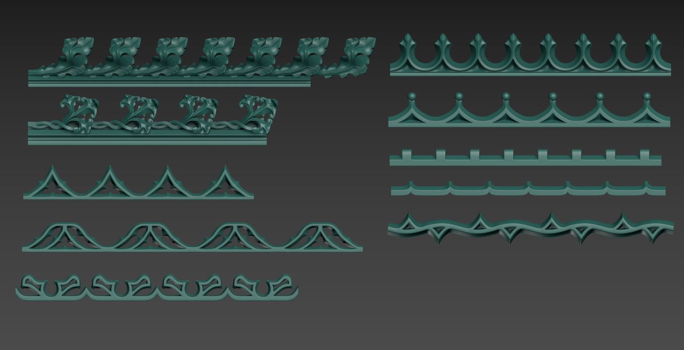 Medieval Gothic Ornaments pack 3D model_2