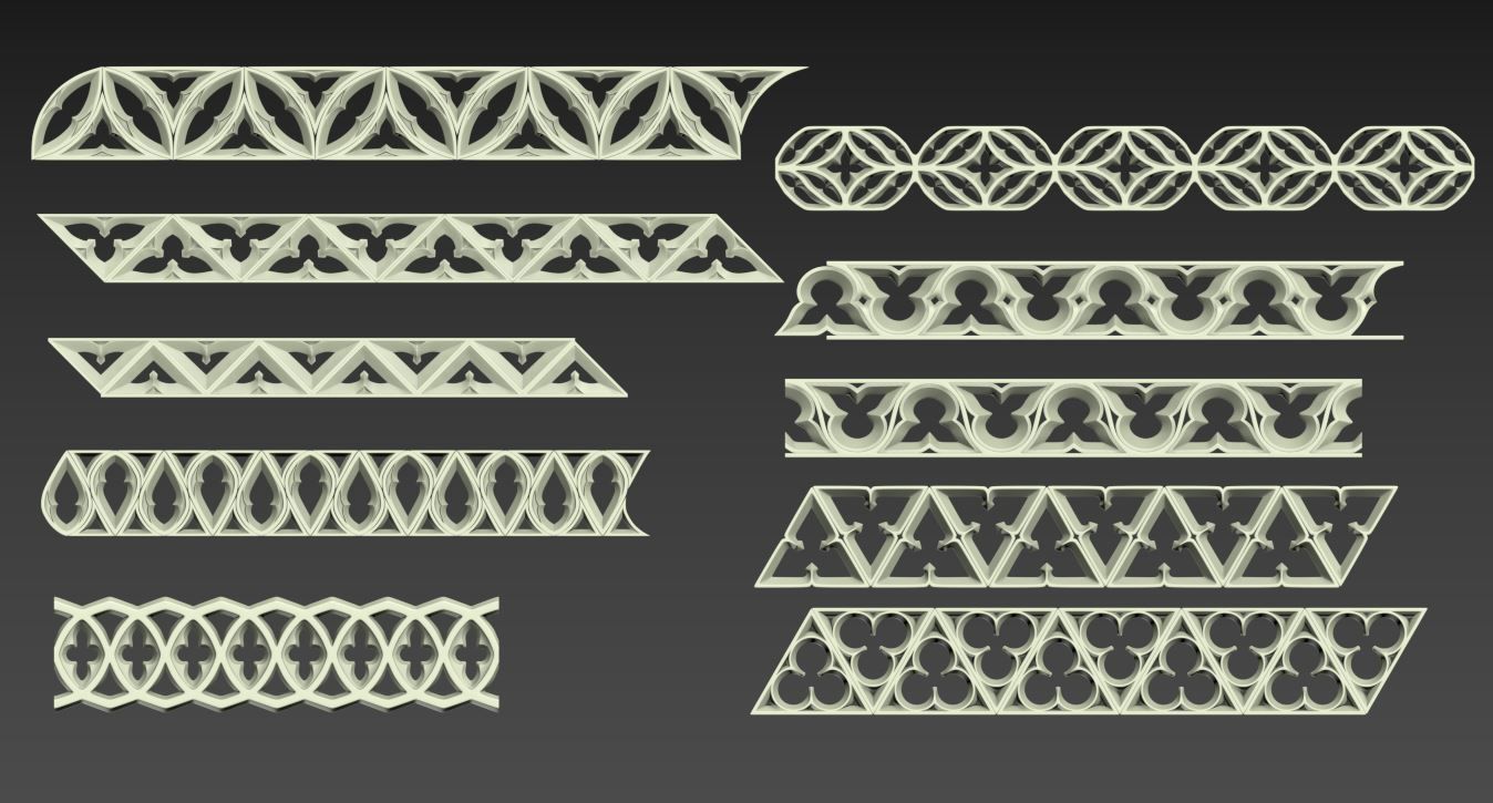 Medieval Gothic Ornaments pack 3D model_19