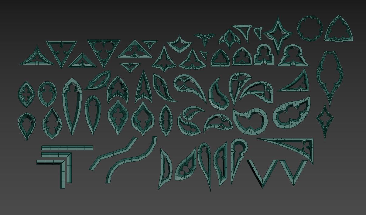 Medieval Gothic Ornaments pack 3D model_72