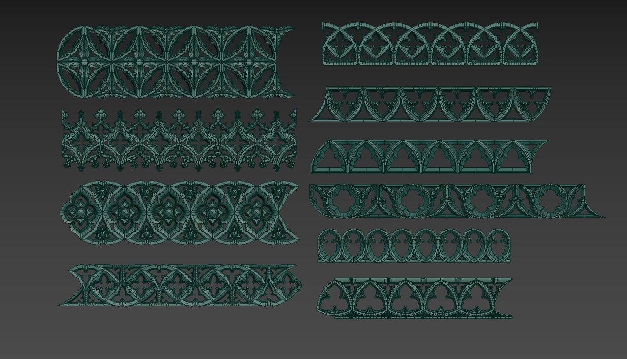 Medieval Gothic Ornaments pack 3D model_13