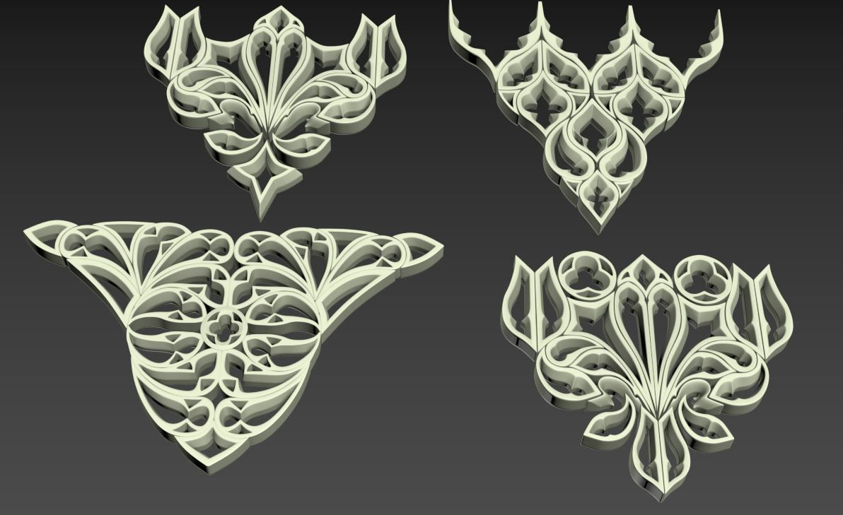 Medieval Gothic Ornaments pack 3D model_39
