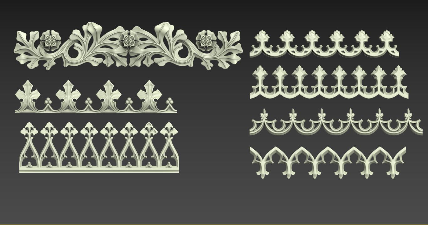 Medieval Gothic Ornaments pack 3D model_7
