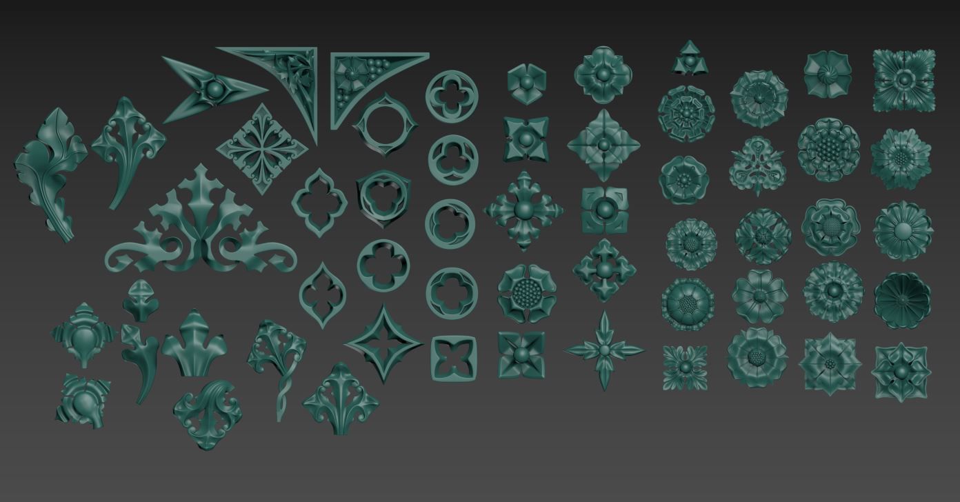 Medieval Gothic Ornaments pack 3D model_30