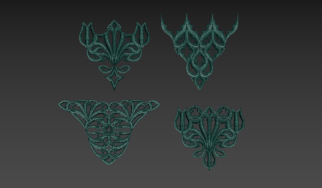 Medieval Gothic Ornaments pack 3D model_35