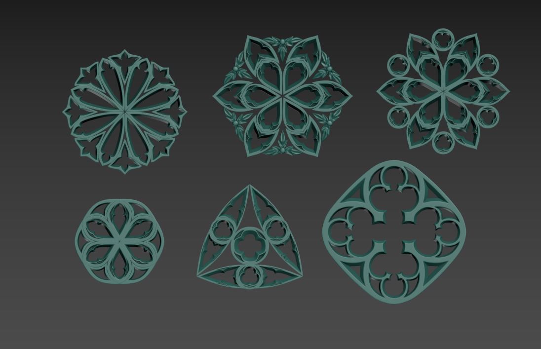 Medieval Gothic Ornaments pack 3D model_66