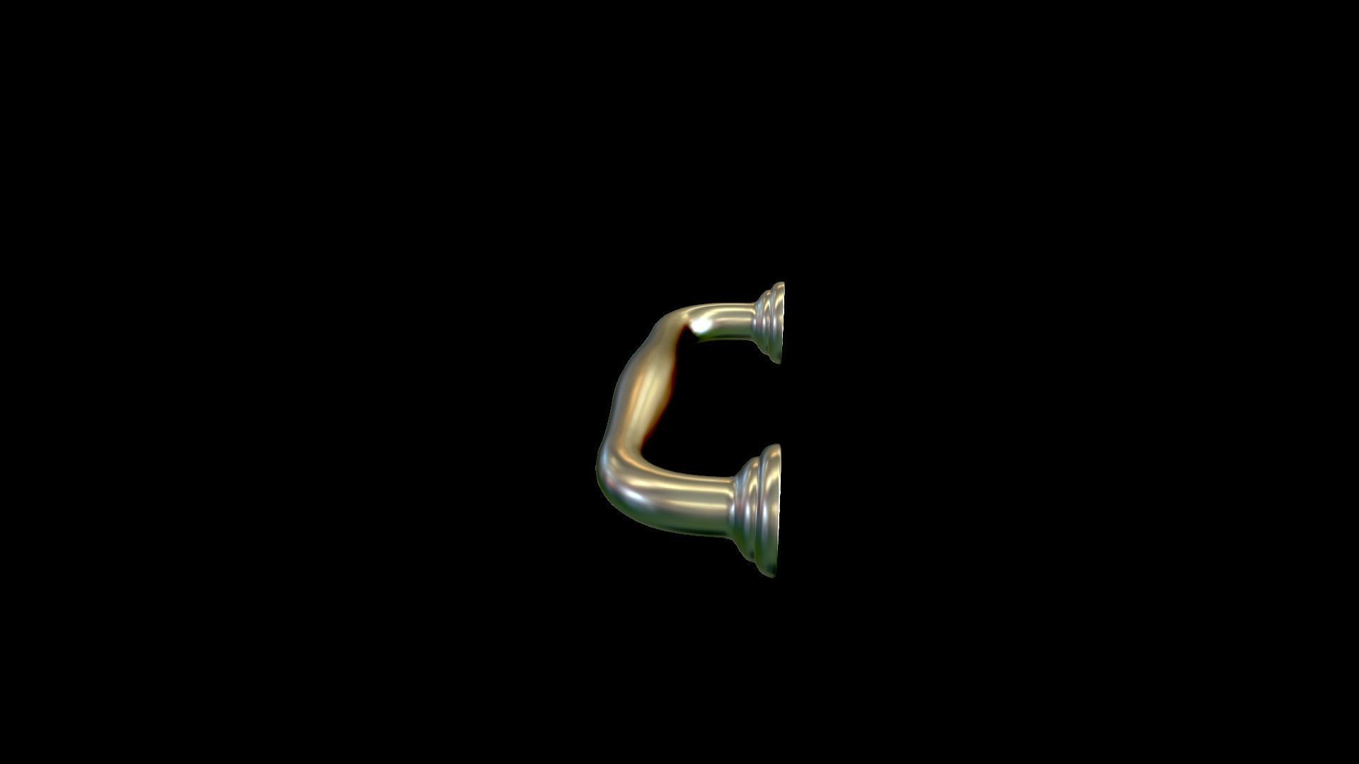 Handle 3 gold 3D model_22