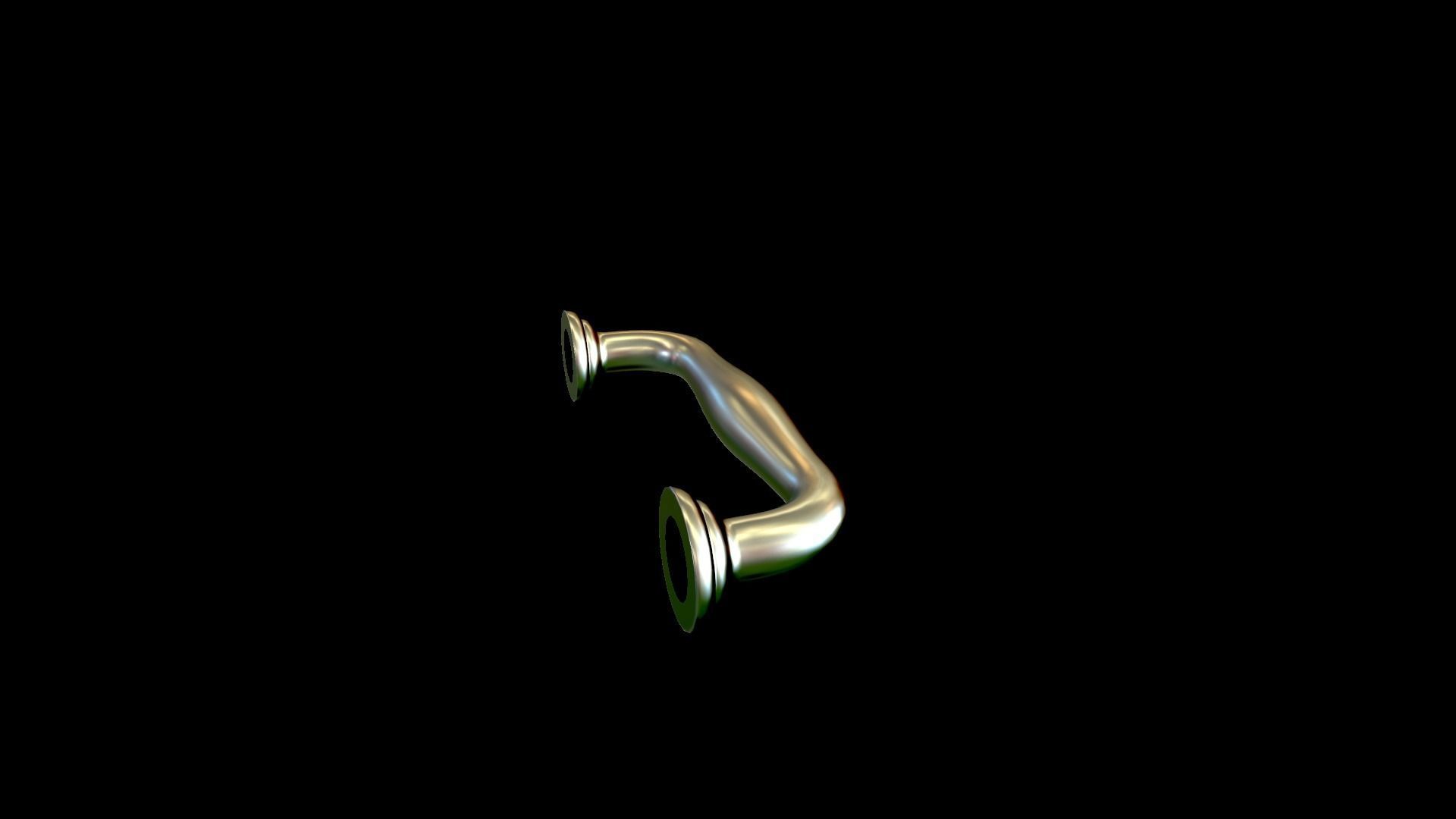 Handle 3 gold 3D model_9