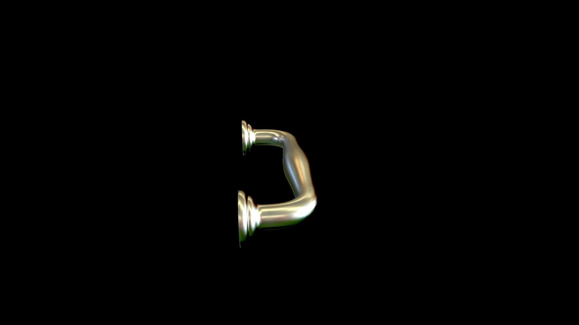 Handle 3 gold 3D model_8