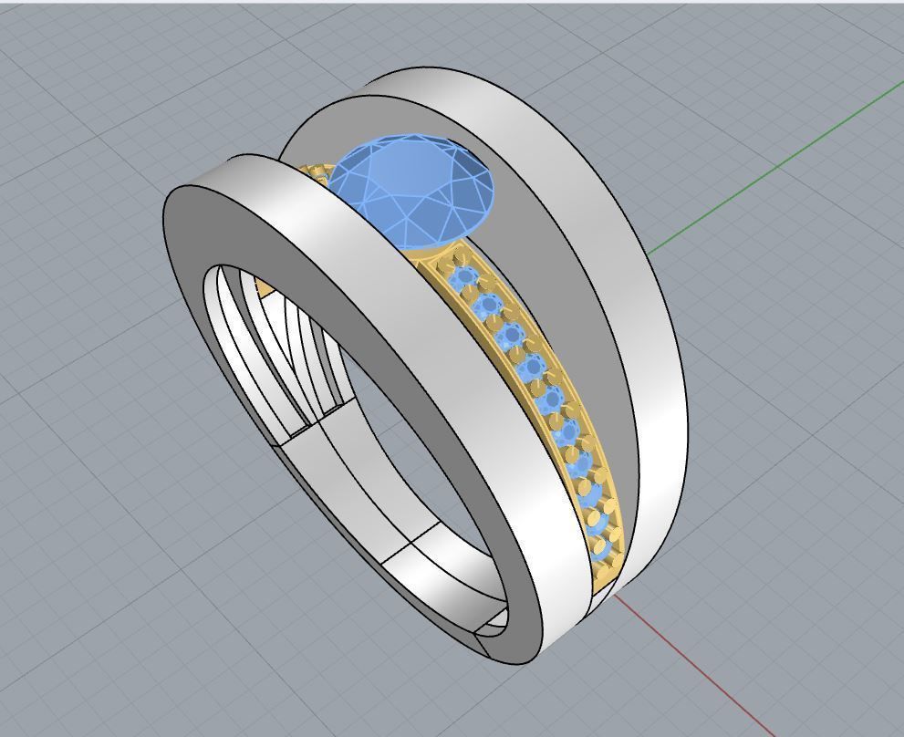 Women ring 3D print model_5