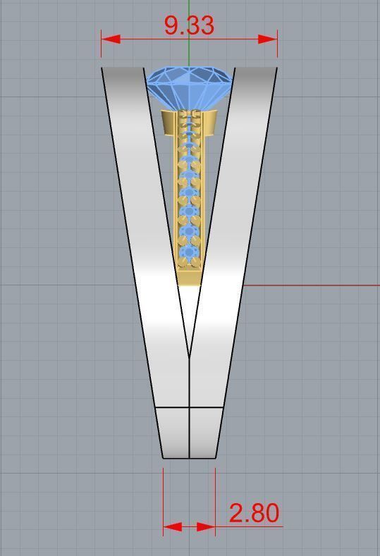 Women ring 3D print model_3