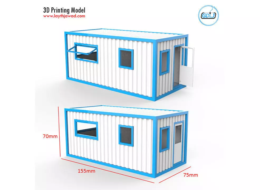 Container House 3D print model_0