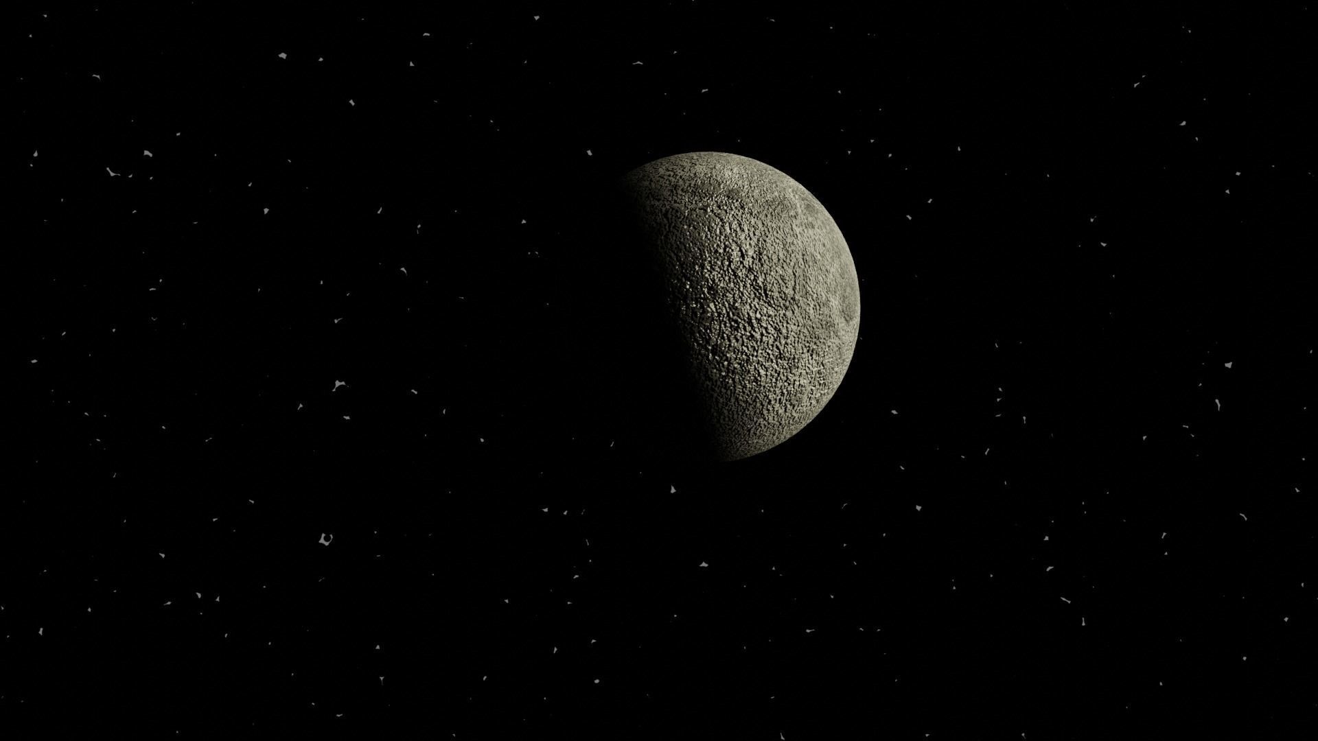 Earth and Moon Low-poly 3D model_14