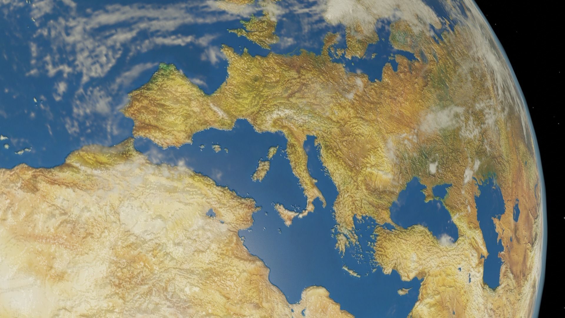 Earth and Moon Low-poly 3D model_20