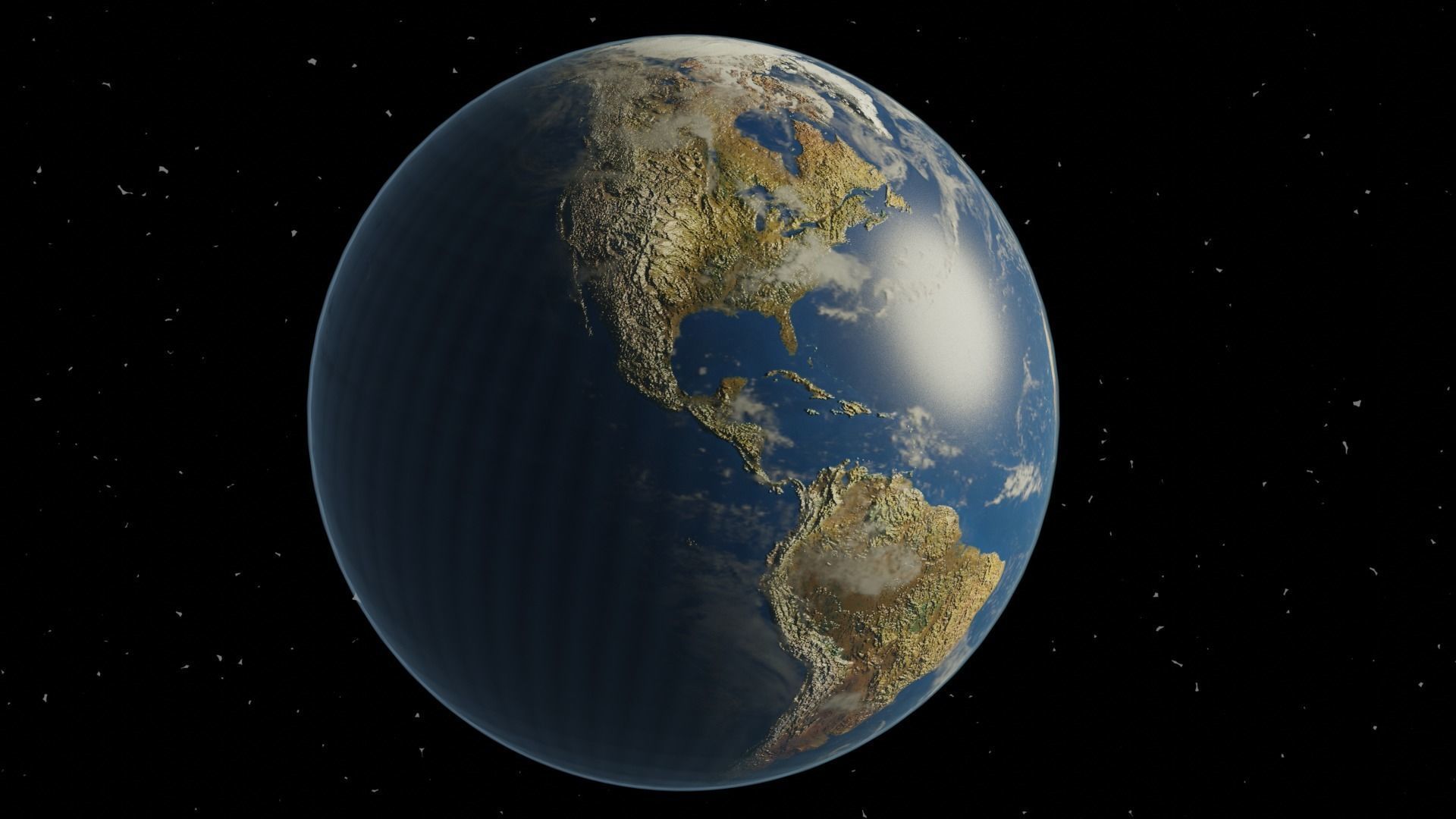 Earth and Moon Low-poly 3D model_17