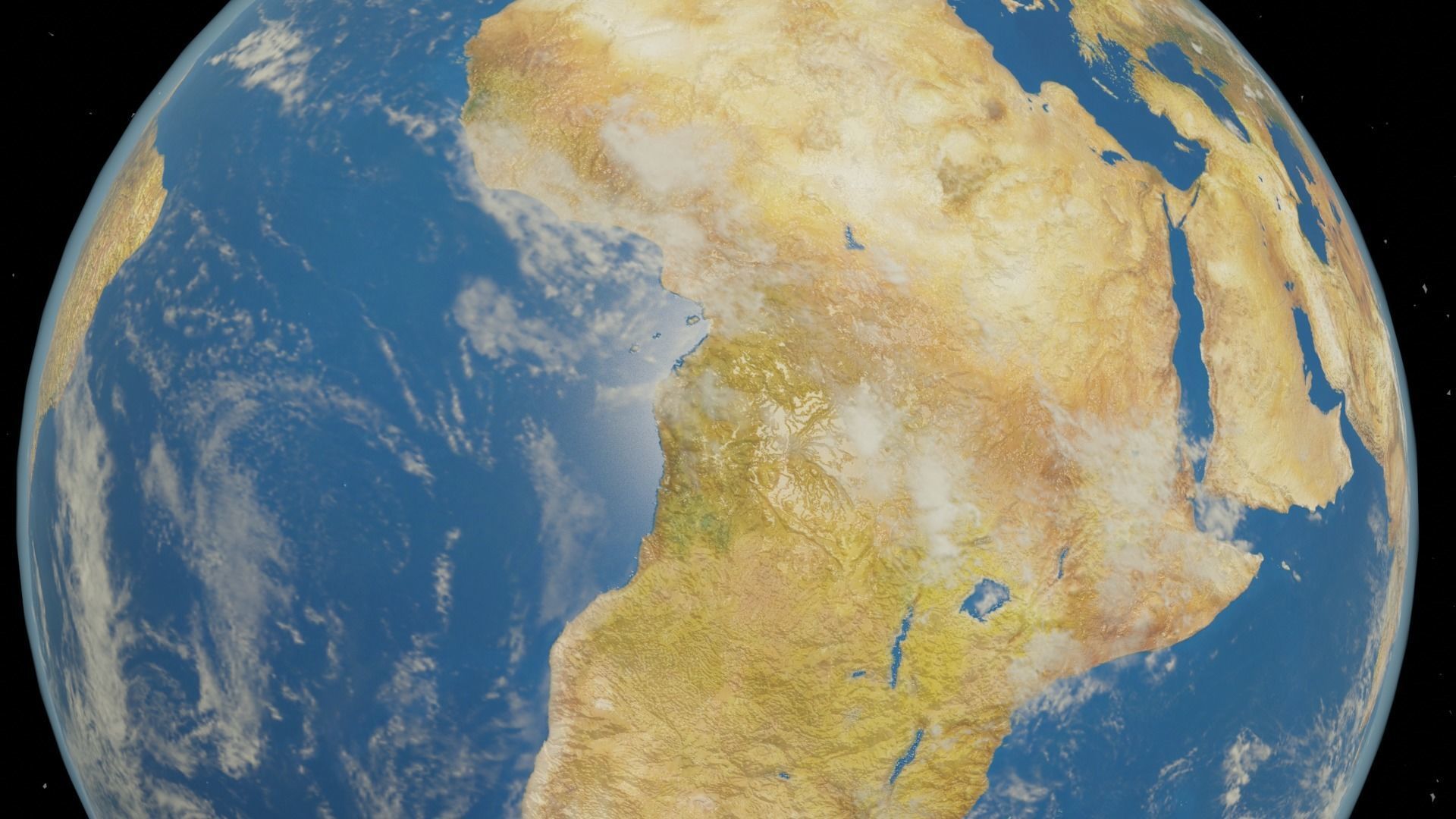 Earth and Moon Low-poly 3D model_11