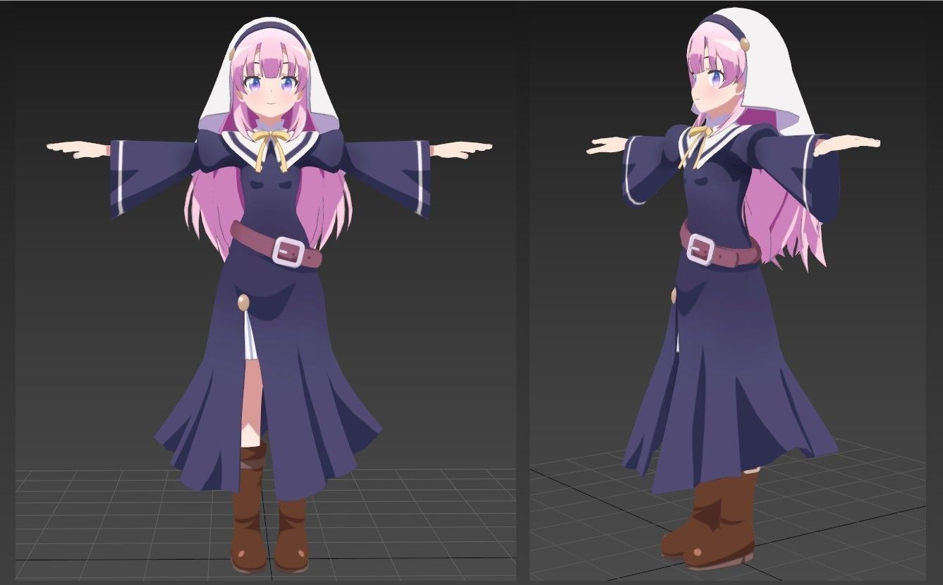 Hina kamisama ni natta hi VRChat 3D model_1