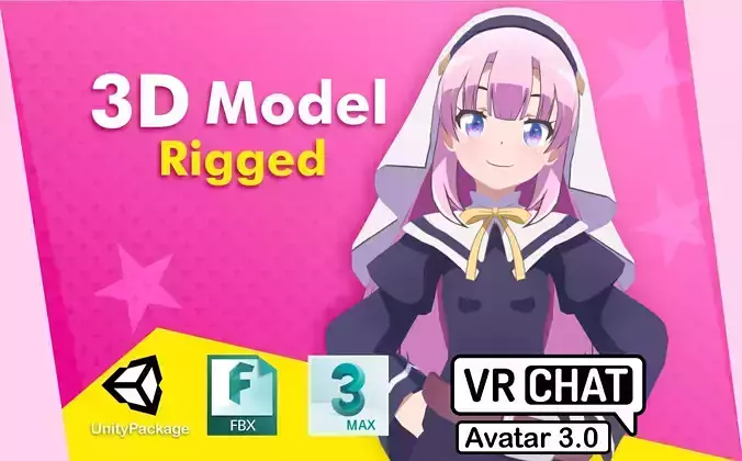 Hina kamisama ni natta hi VRChat 3D model