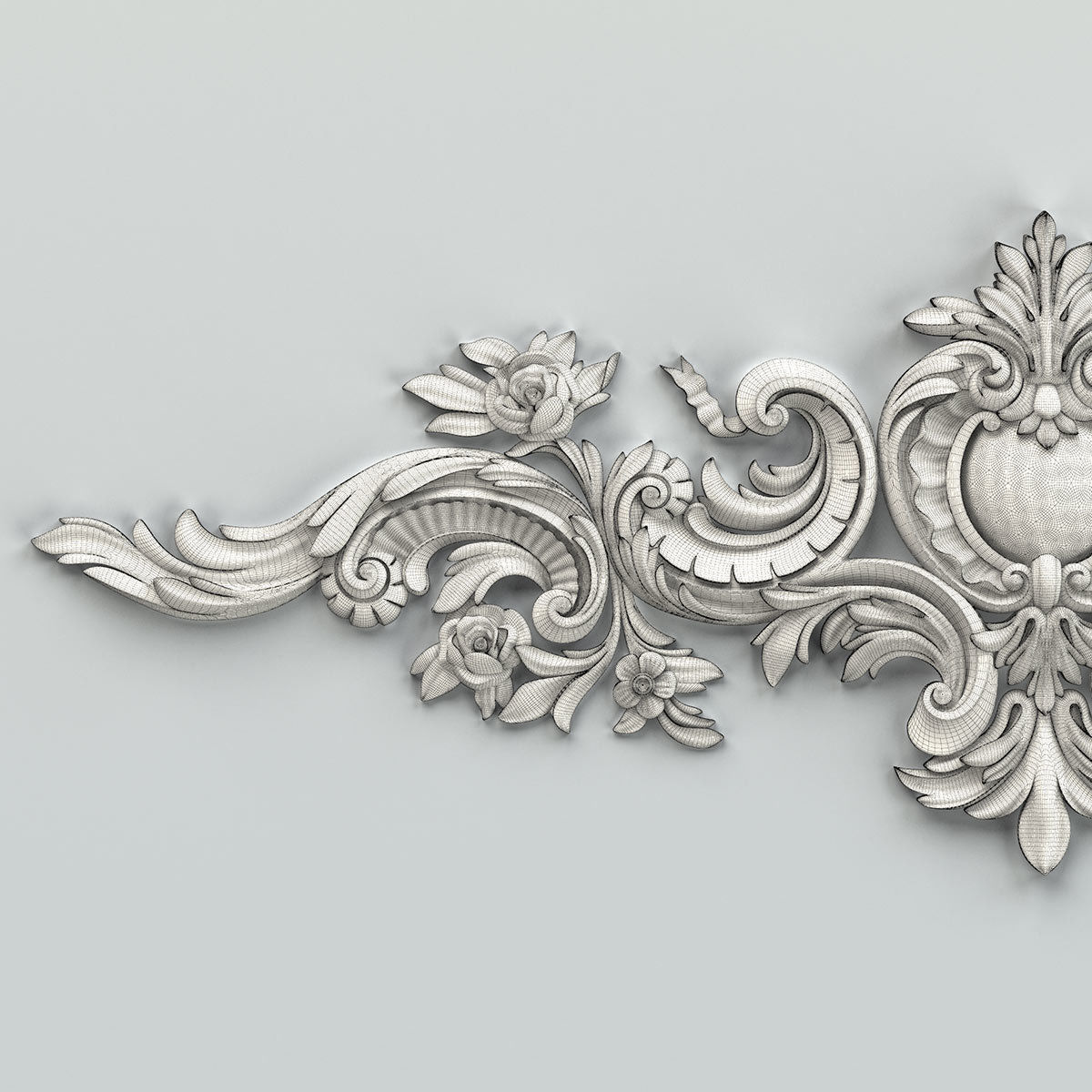 Carved decor horizontal 036 3D model_8