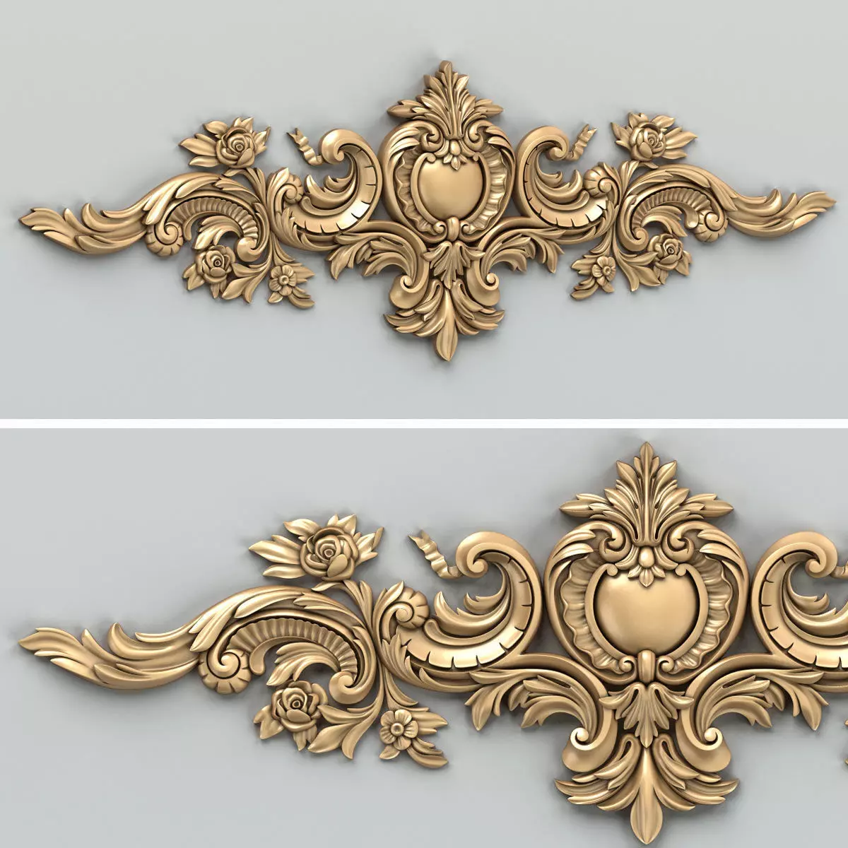 Carved decor horizontal 036 3D model_0
