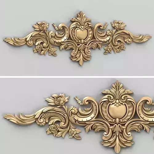 Carved decor horizontal 036 3D model