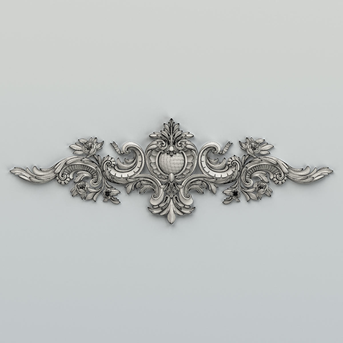 Carved decor horizontal 036 3D model_7