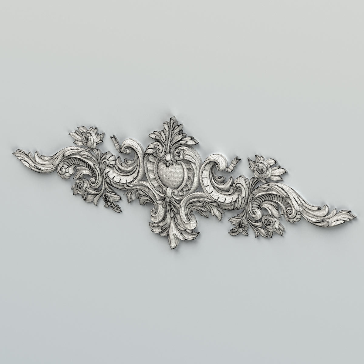 Carved decor horizontal 036 3D model_9