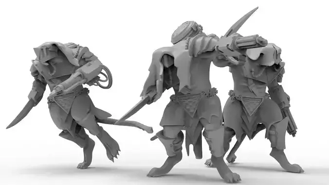 Cheese Stealer Cult - Vermin Ogres 3D print model