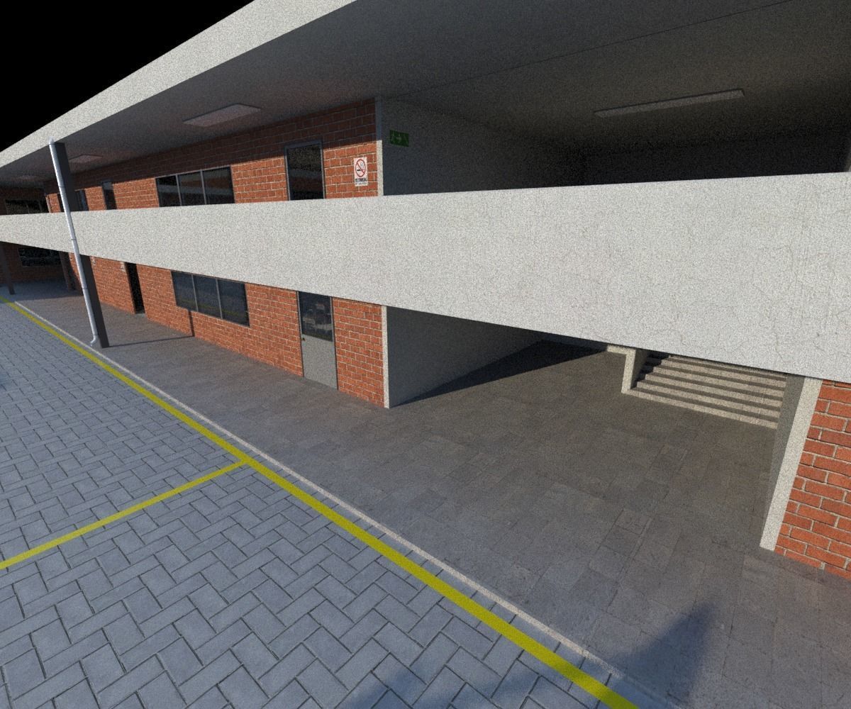 College School Secondary Low-poly 3D model_11