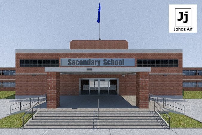 College School Secondary Low-poly 3D model