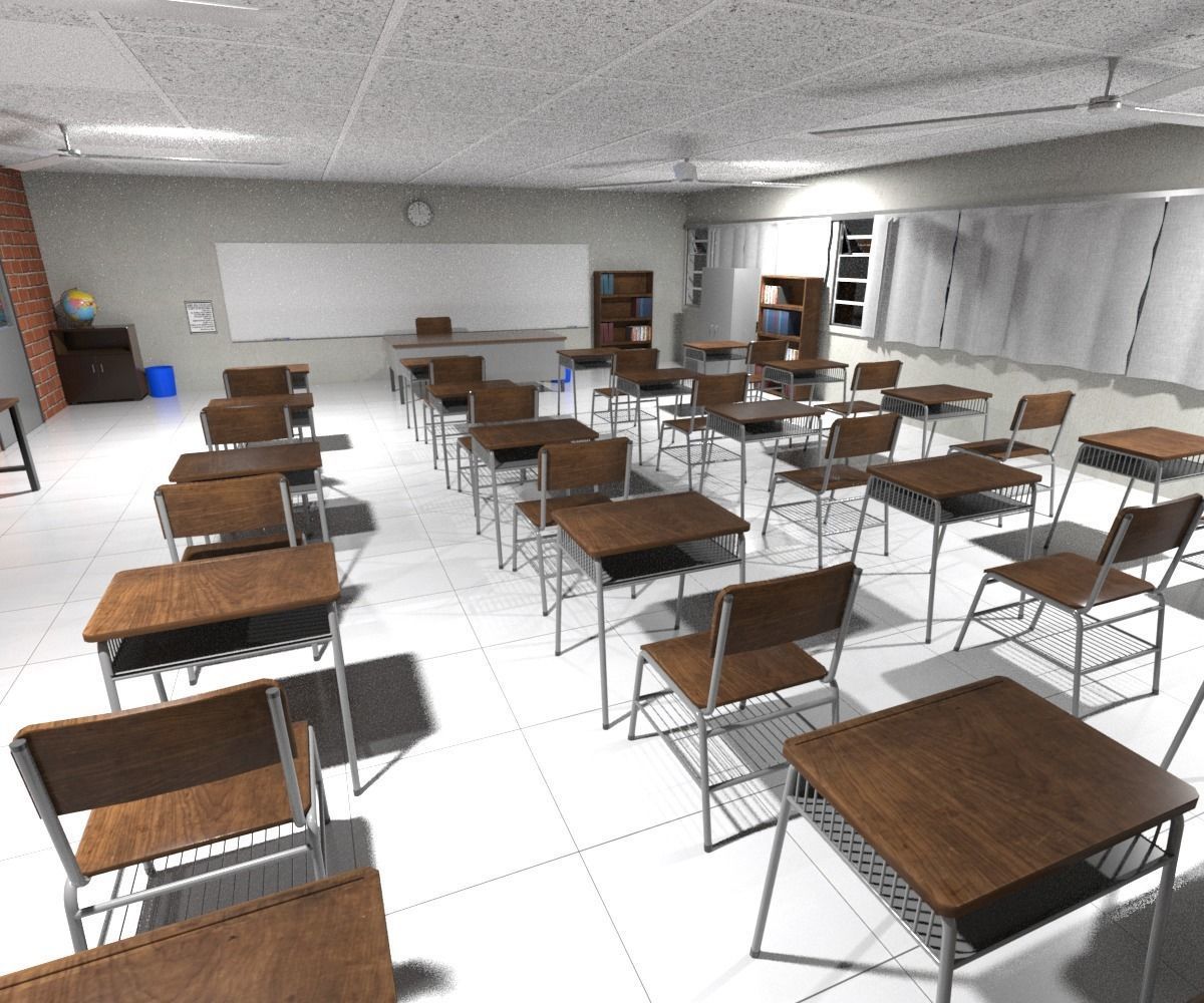 College School Secondary Low-poly 3D model_1