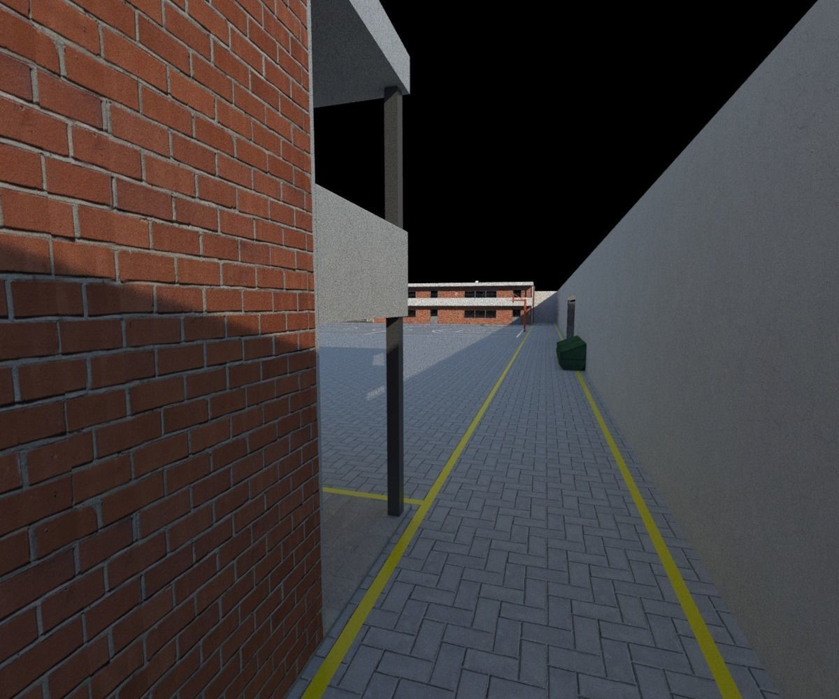 College School Secondary Low-poly 3D model_14