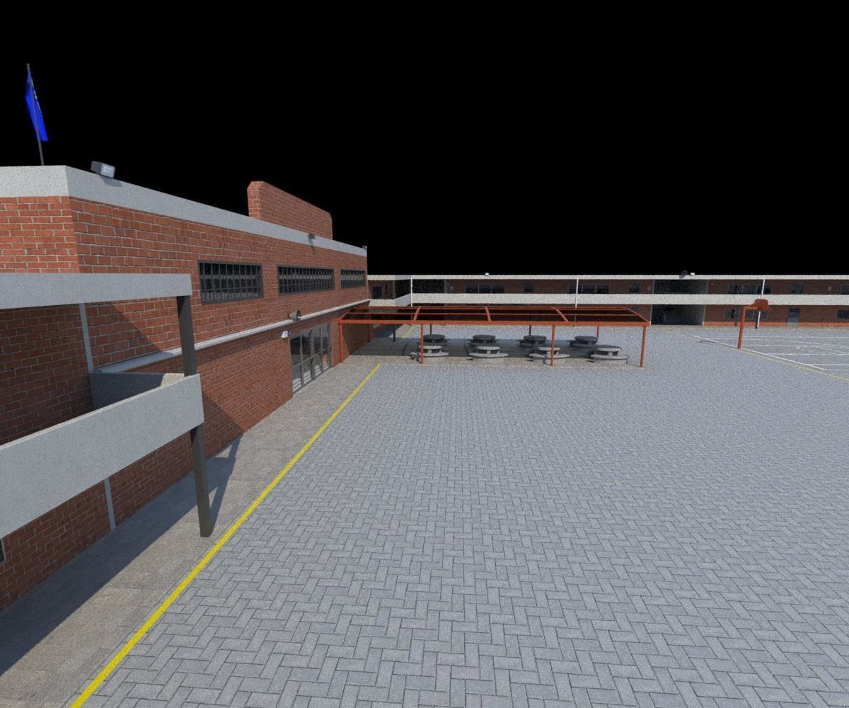 College School Secondary Low-poly 3D model_17