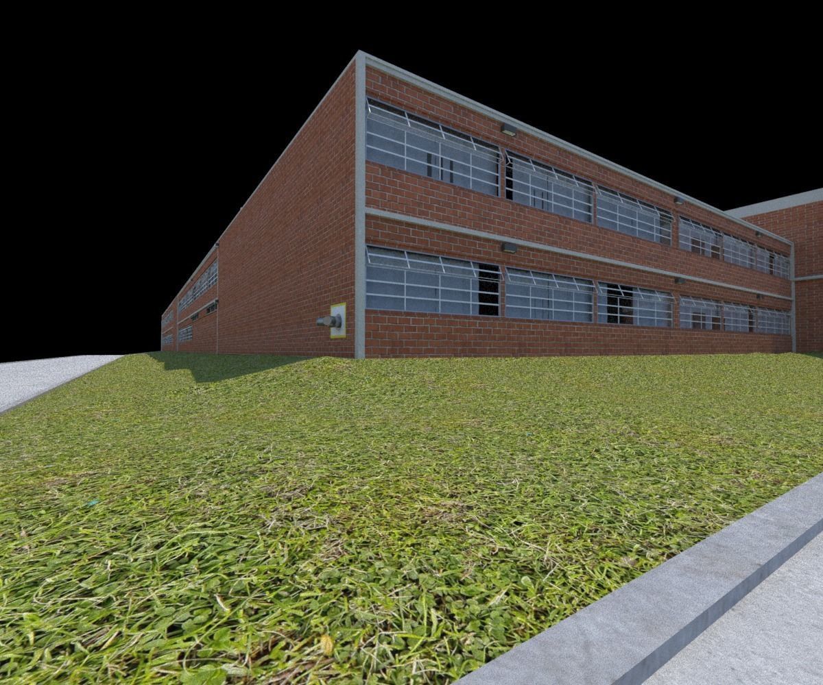 College School Secondary Low-poly 3D model_7