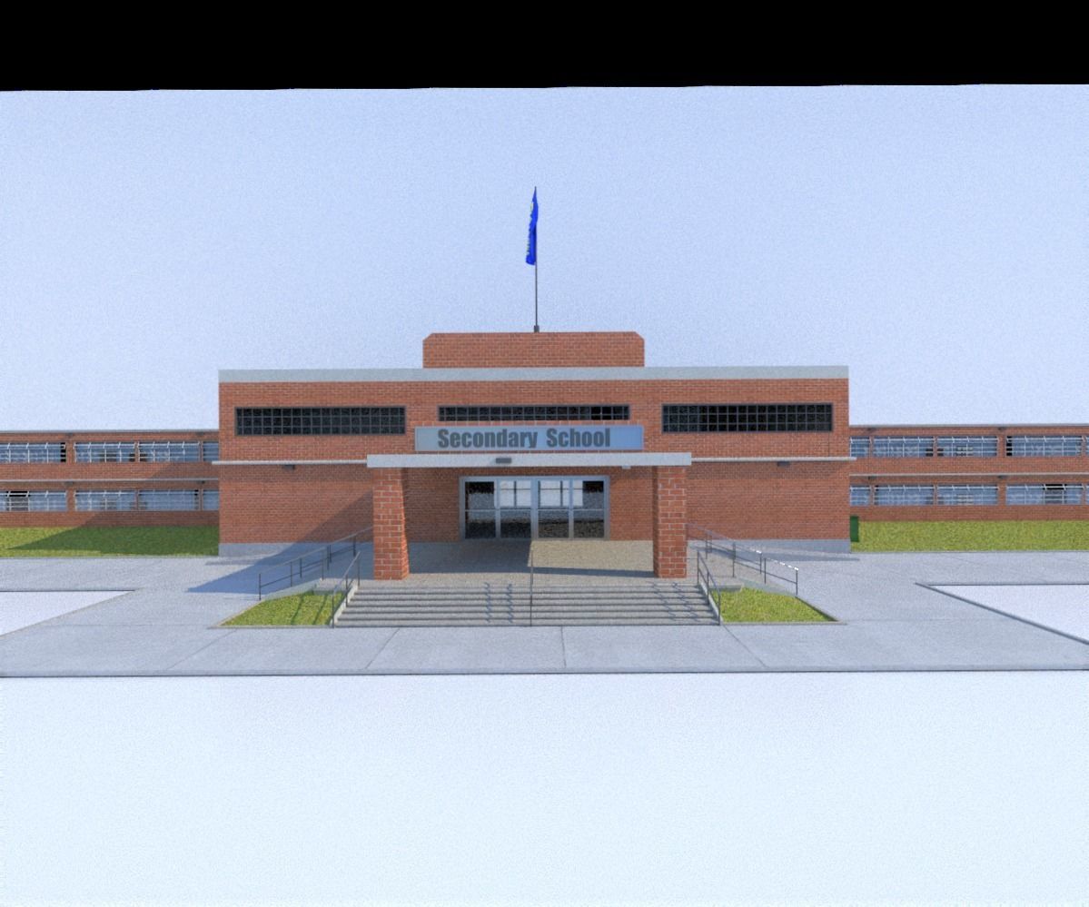 College School Secondary Low-poly 3D model_2