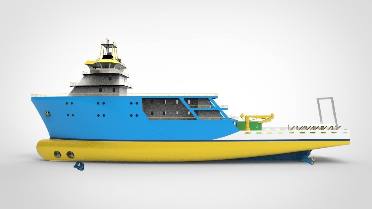 Supply Ship Low-poly 3D model_1