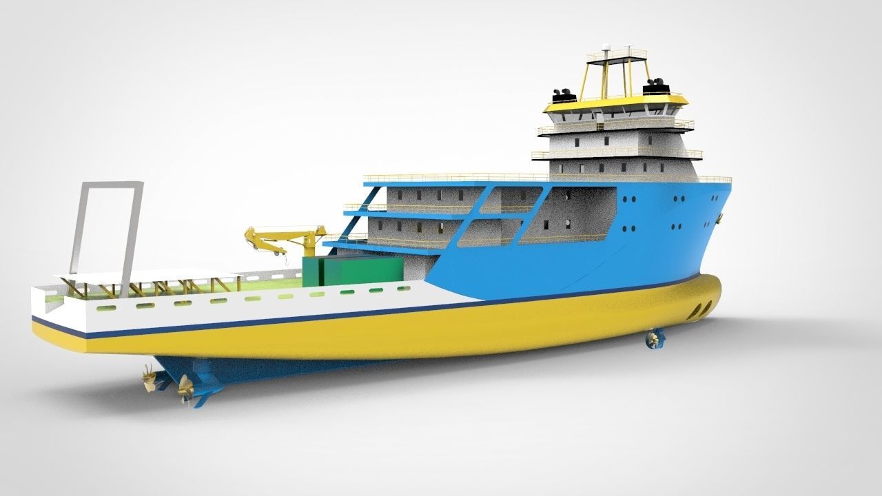 Supply Ship Low-poly 3D model_5