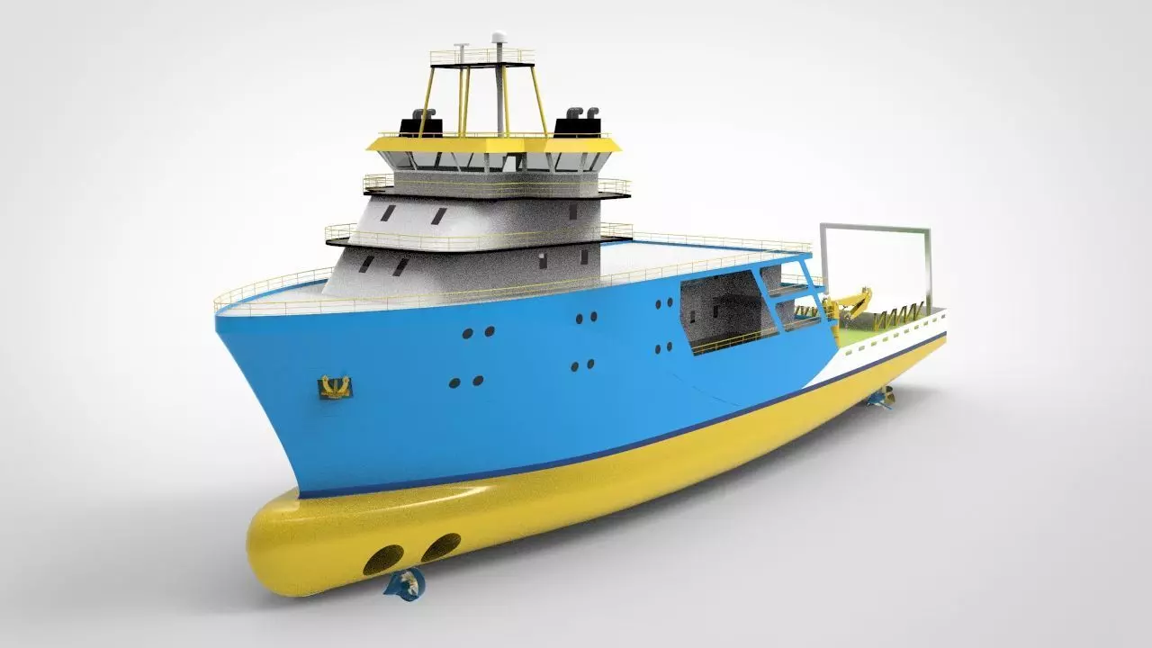 Supply Ship Low-poly 3D model_0