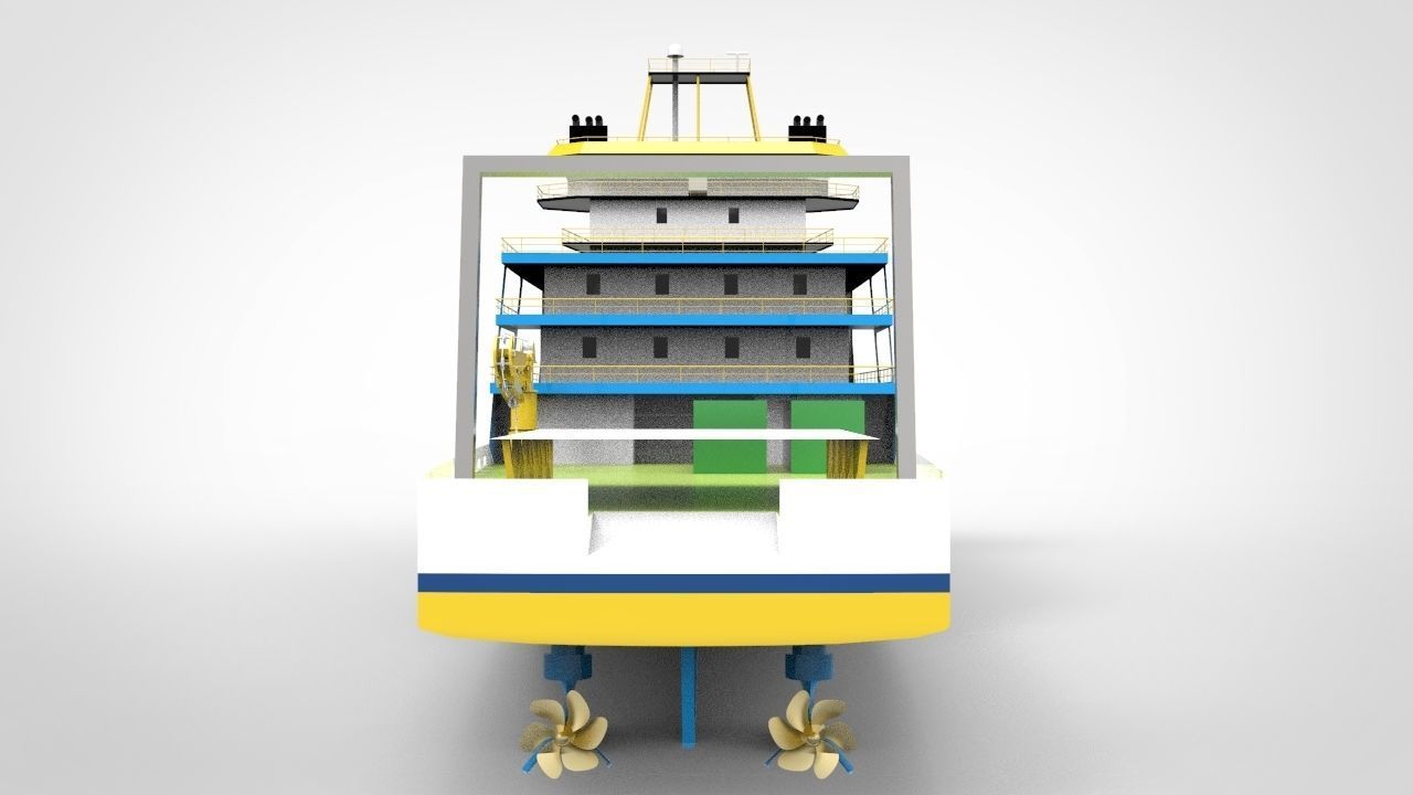 Supply Ship Low-poly 3D model_4