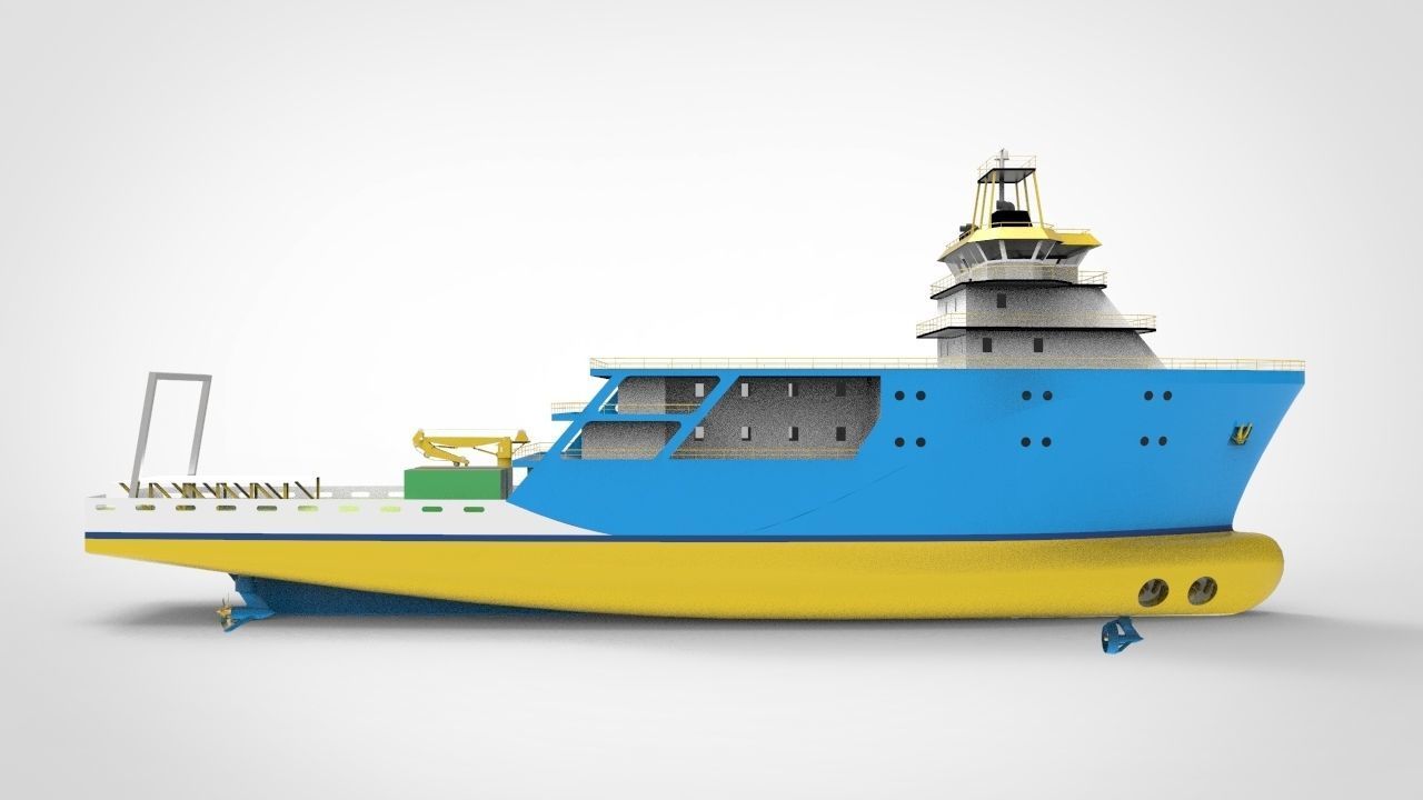 Supply Ship Low-poly 3D model_3