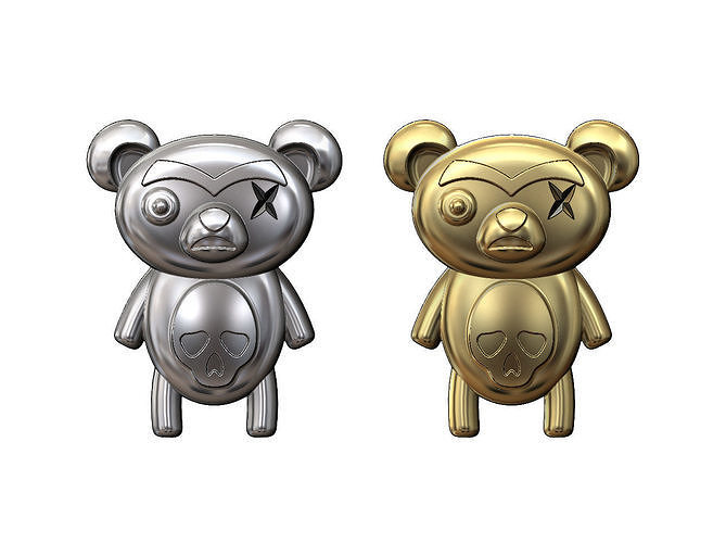 Evil panda bear pendant and charm 3D print model