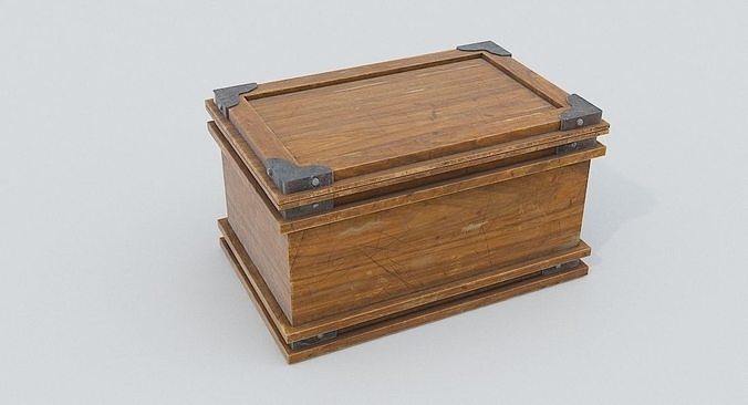 Wooden Chest Low-poly 3D model