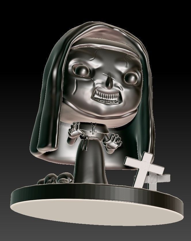 the nun figurine of 3D print model_4