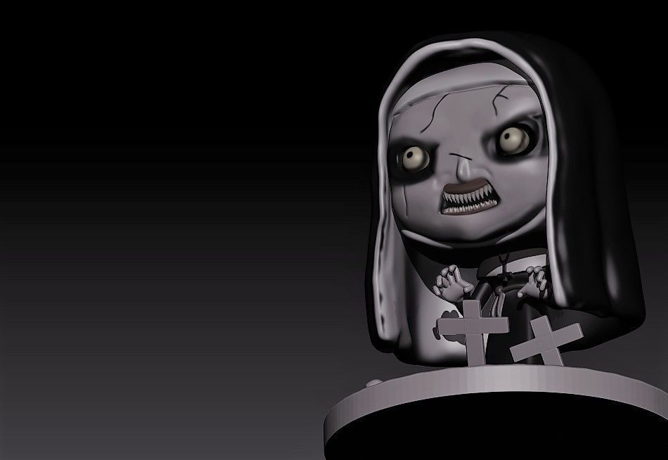 the nun figurine of 3D print model_1