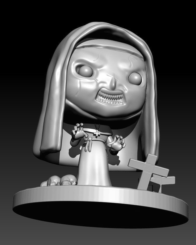 the nun figurine of 3D print model_6
