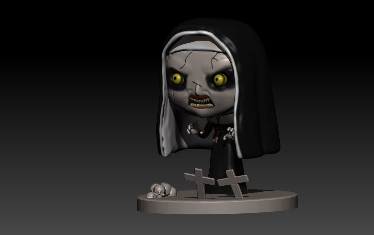 the nun figurine of 3D print model_8