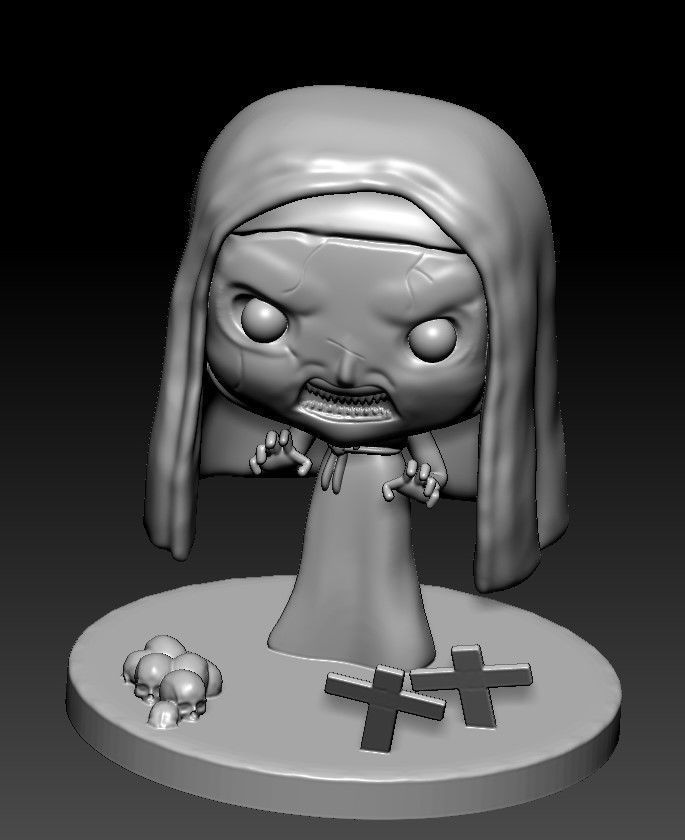 the nun figurine of 3D print model_3